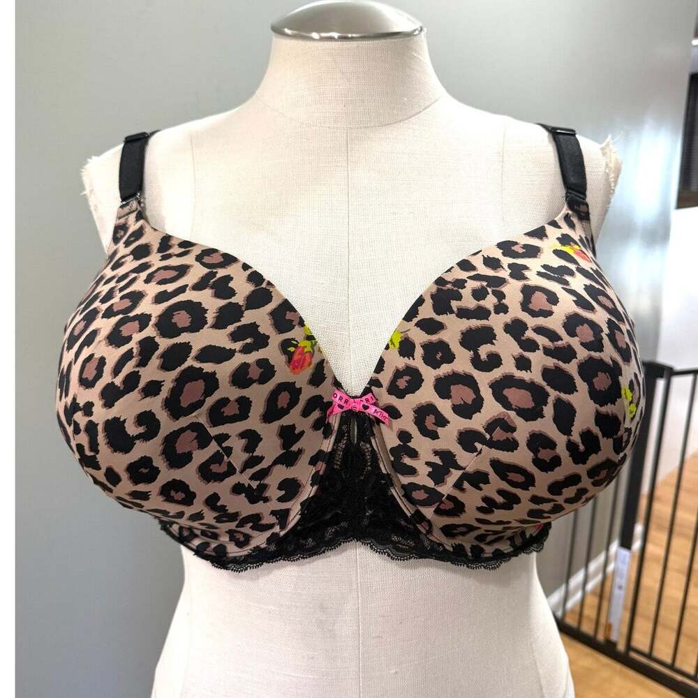 Torrid Betsey Johnson Leopard Rose Lightly Lined T-Shirt Bra 360 Back 50DD NWT